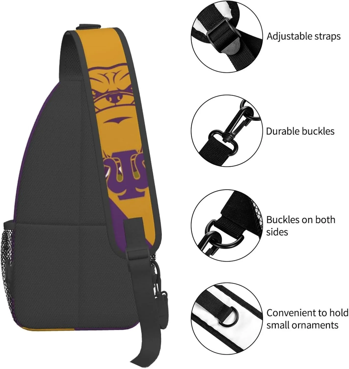 Psi Phi Sling Bag Crossbody Travel Hiking Chest Backpack Shoulder Daypack For Men