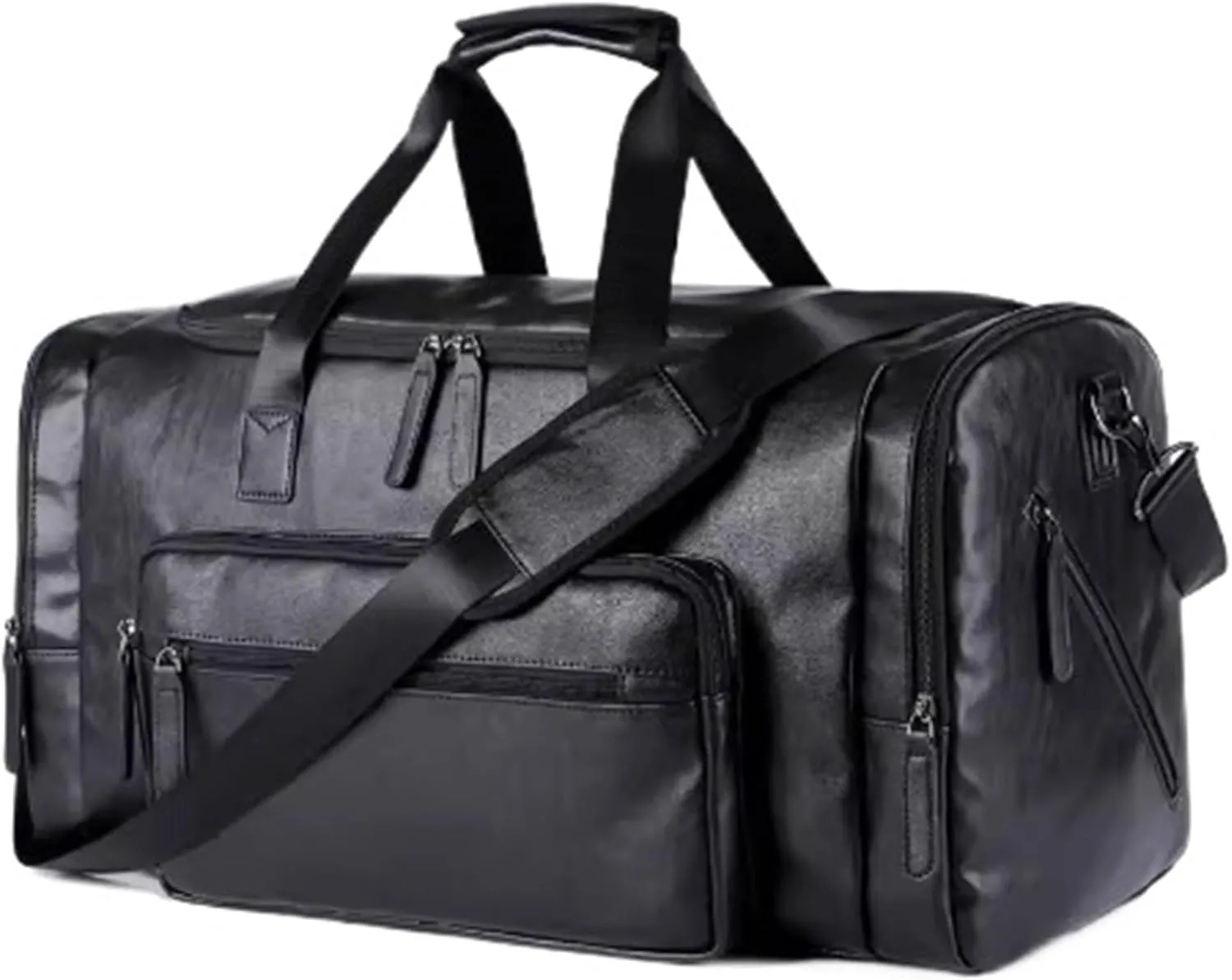 Pu Leather Extra-large Capacity Travel Bag Men's Business Hand Bill Shoulder Travel Duffel Bag(1)