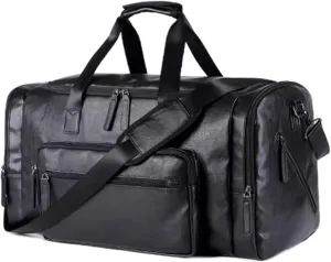 Pu Leather Extra-large Capacity Travel Bag Men's Business Hand Bill Shoulder Travel Duffel Bag(1)