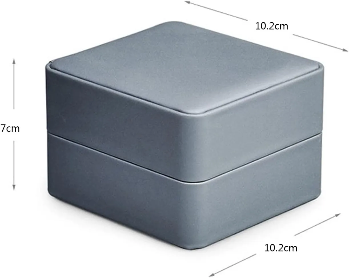PU Simple Watch Box Single-stand Watch Packaging Storage Box(Blue)