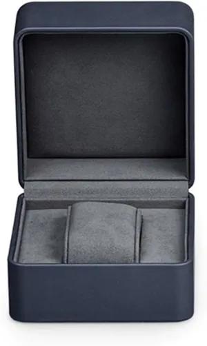 PU Simple Watch Box Single-stand Watch Packaging Storage Box(Blue)