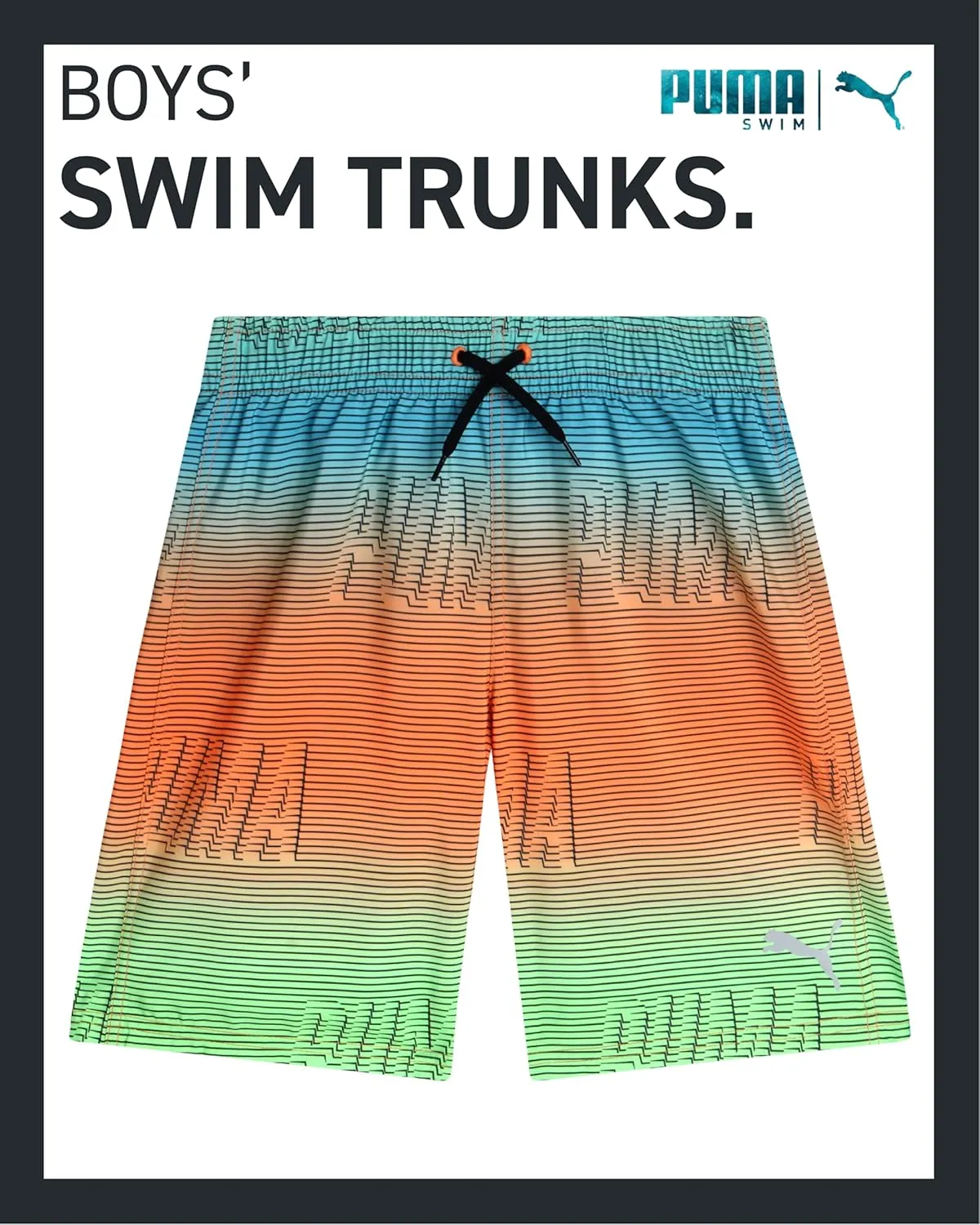 PUMA Boys' Swim Trunks - Quick Dry Swimsuit Shorts with Pockets and Mesh Lining - Swimming Trunks for Boys (Sizes: 8-20)