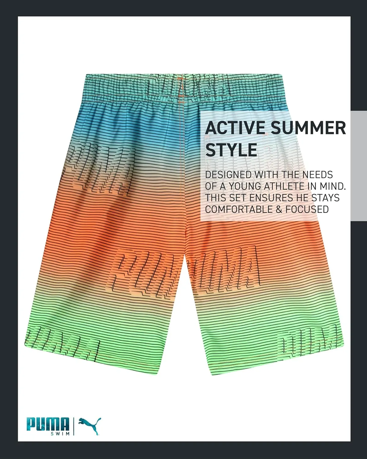 PUMA Boys' Swim Trunks - Quick Dry Swimsuit Shorts with Pockets and Mesh Lining - Swimming Trunks for Boys (Sizes: 8-20)