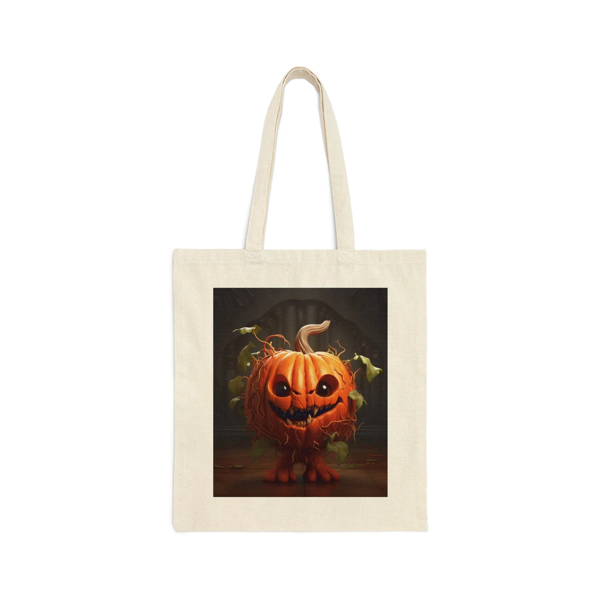 Pumpkin Halloween Cotton Canvas Tote Bag