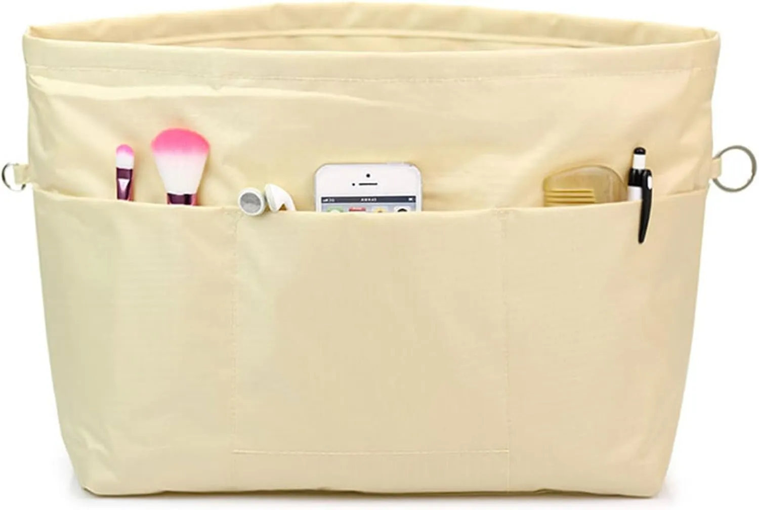 Purse Bag Organizer Insert|Handbag Organiser, Insert Handbag Purse Organiser Expandable Liner Bag Pouch Zipper Closure Tote Organiser Diaper Bag Insert with Handle Khaki