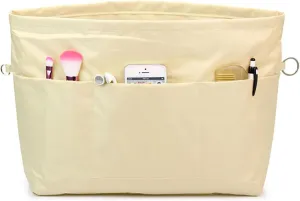 Purse Bag Organizer Insert|Handbag Organiser, Insert Handbag Purse Organiser Expandable Liner Bag Pouch Zipper Closure Tote Organiser Diaper Bag Insert with Handle Khaki
