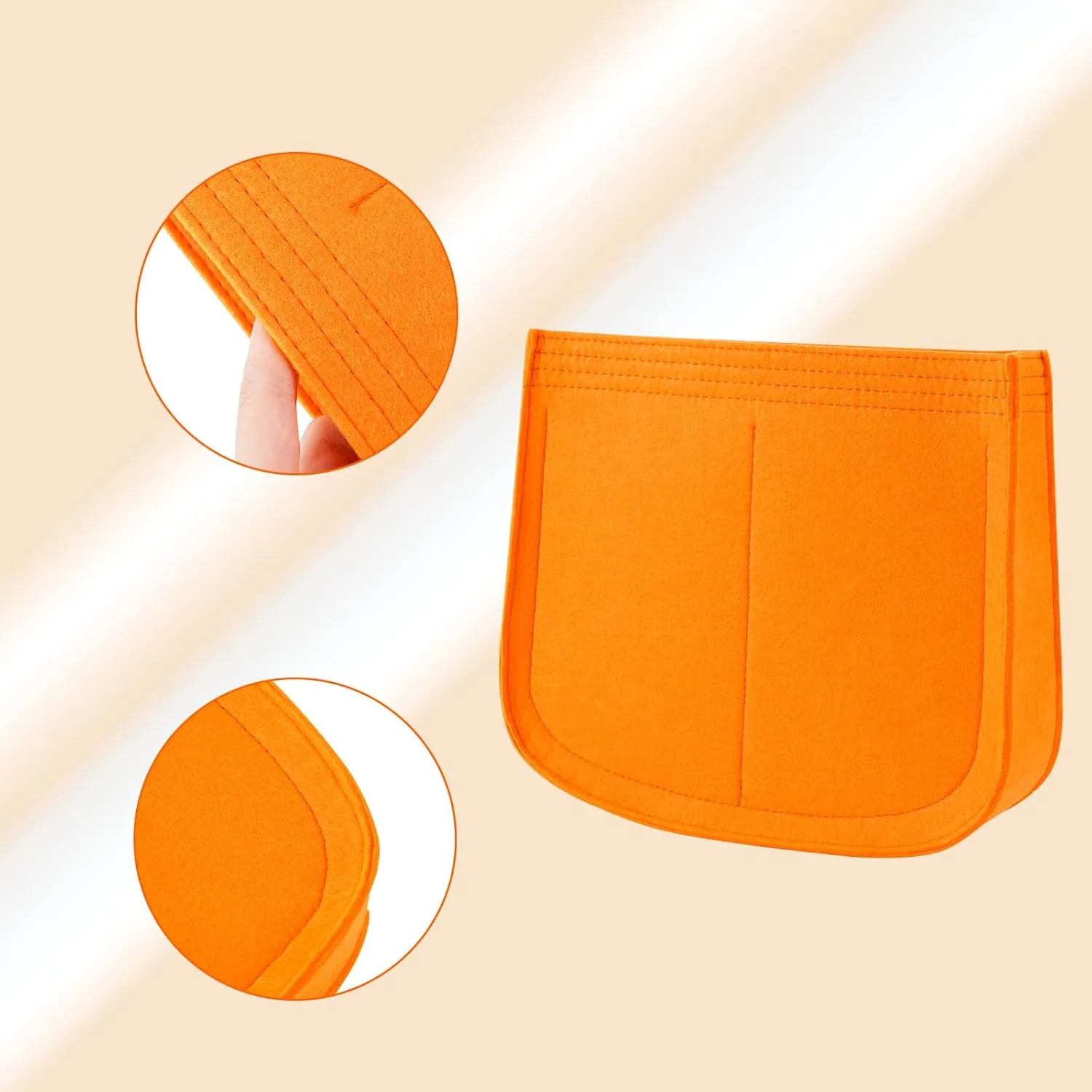 Purse Insert Organizer for Hermes Evelyne 29 Bag PM, Premium Purse Felt Insert (E29, Orange)