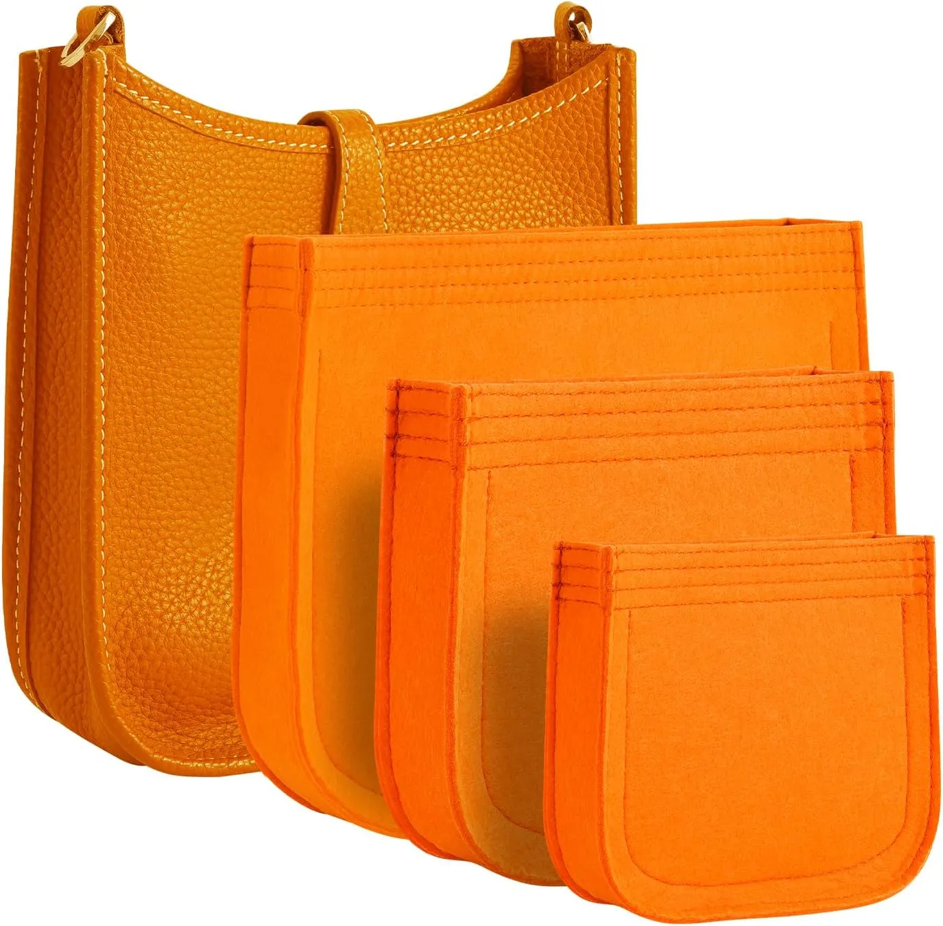 Purse Insert Organizer for Hermes Evelyne 29 Bag PM, Premium Purse Felt Insert (E29, Orange)