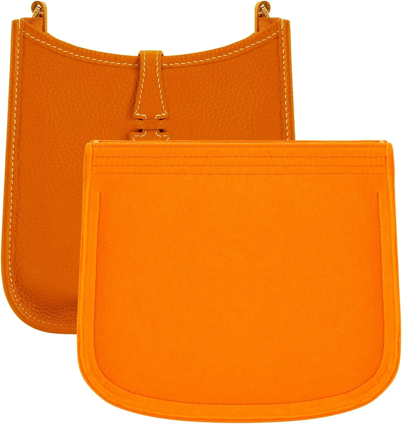 Purse Insert Organizer for Hermes Evelyne 29 Bag PM, Premium Purse Felt Insert (E29, Orange)