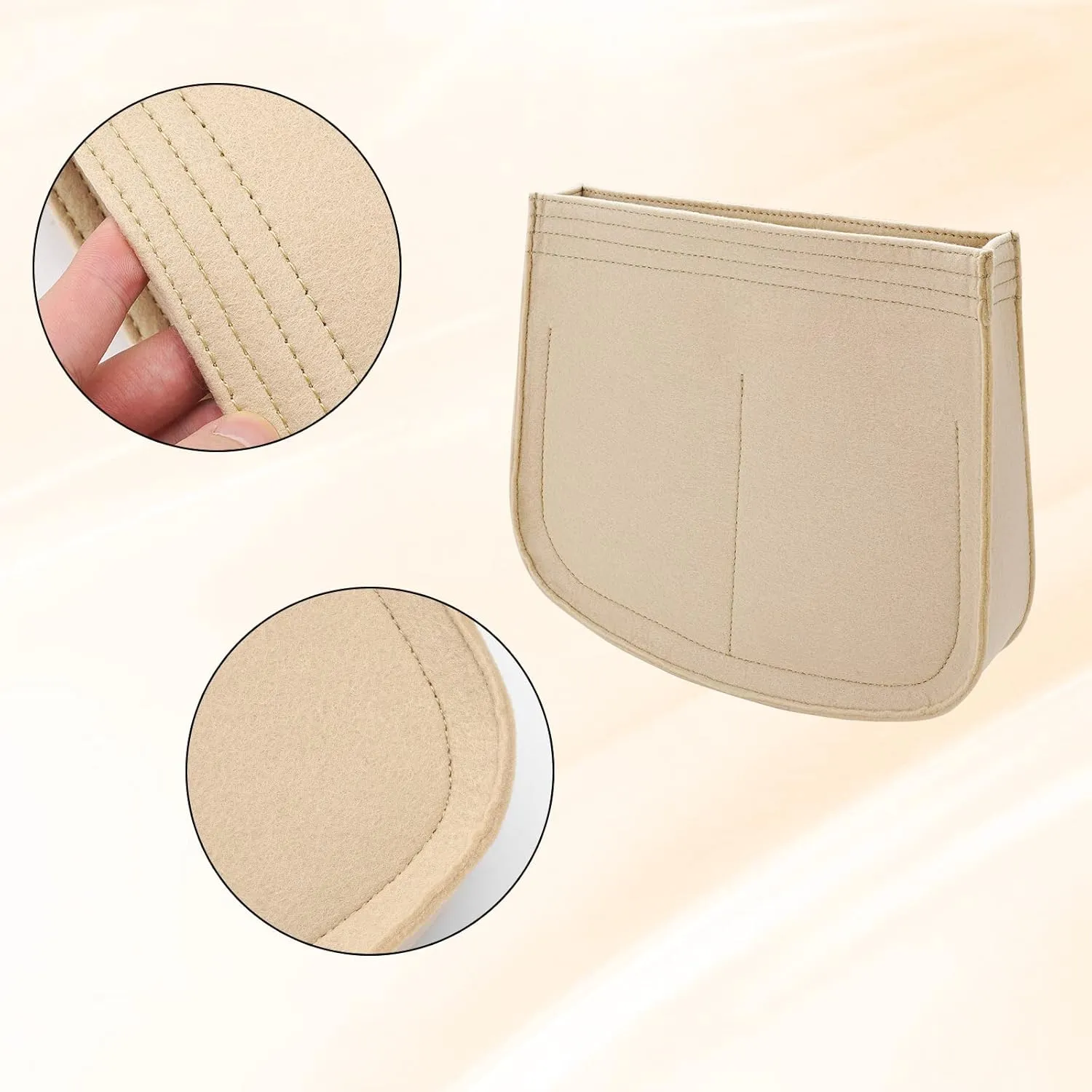 Purse Insert Organizer for Hermes Evelyne 29 Bag, Premium Purse Felt Insert (E29, Beige)