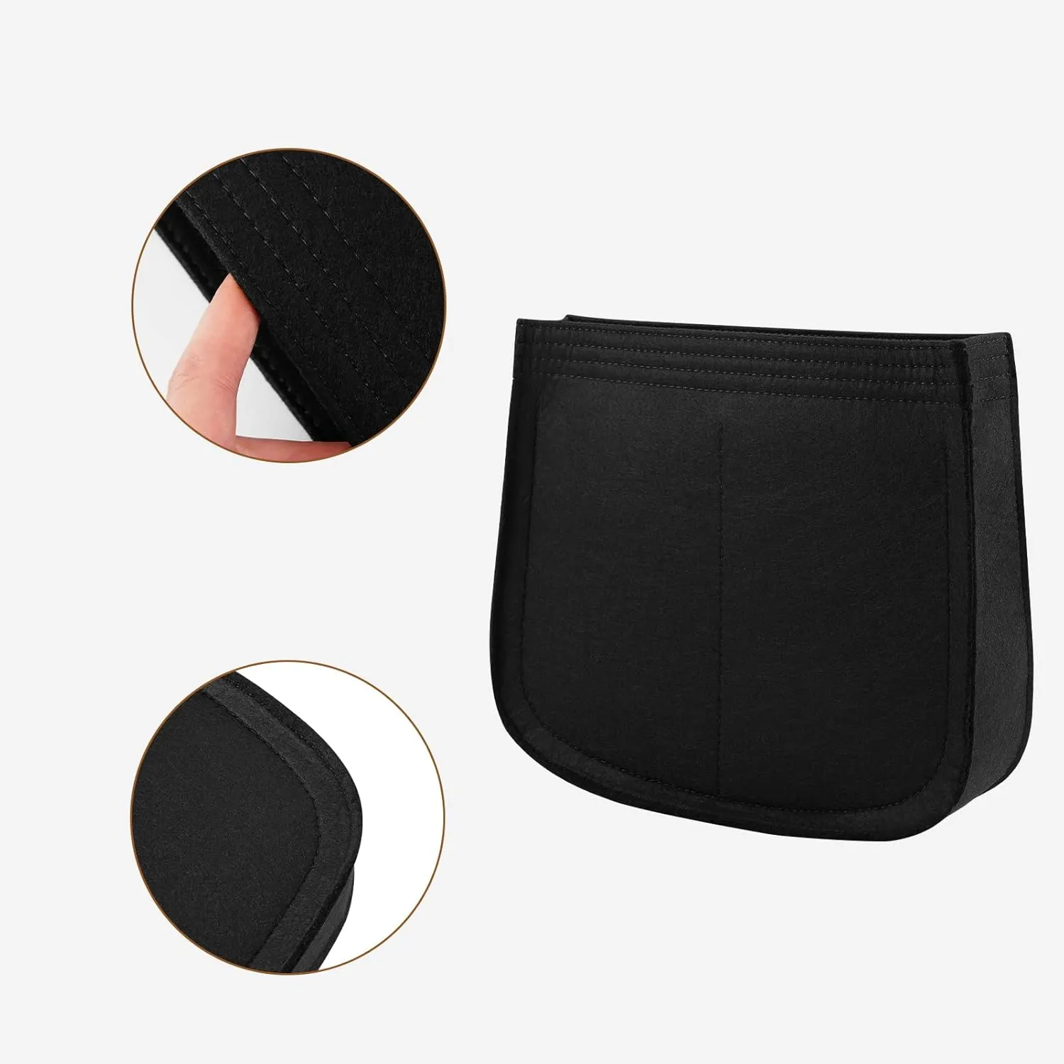 Purse Organizer for Hermes Evelyne 16 Bag PM, Premium Felt Insert (E16, Black)