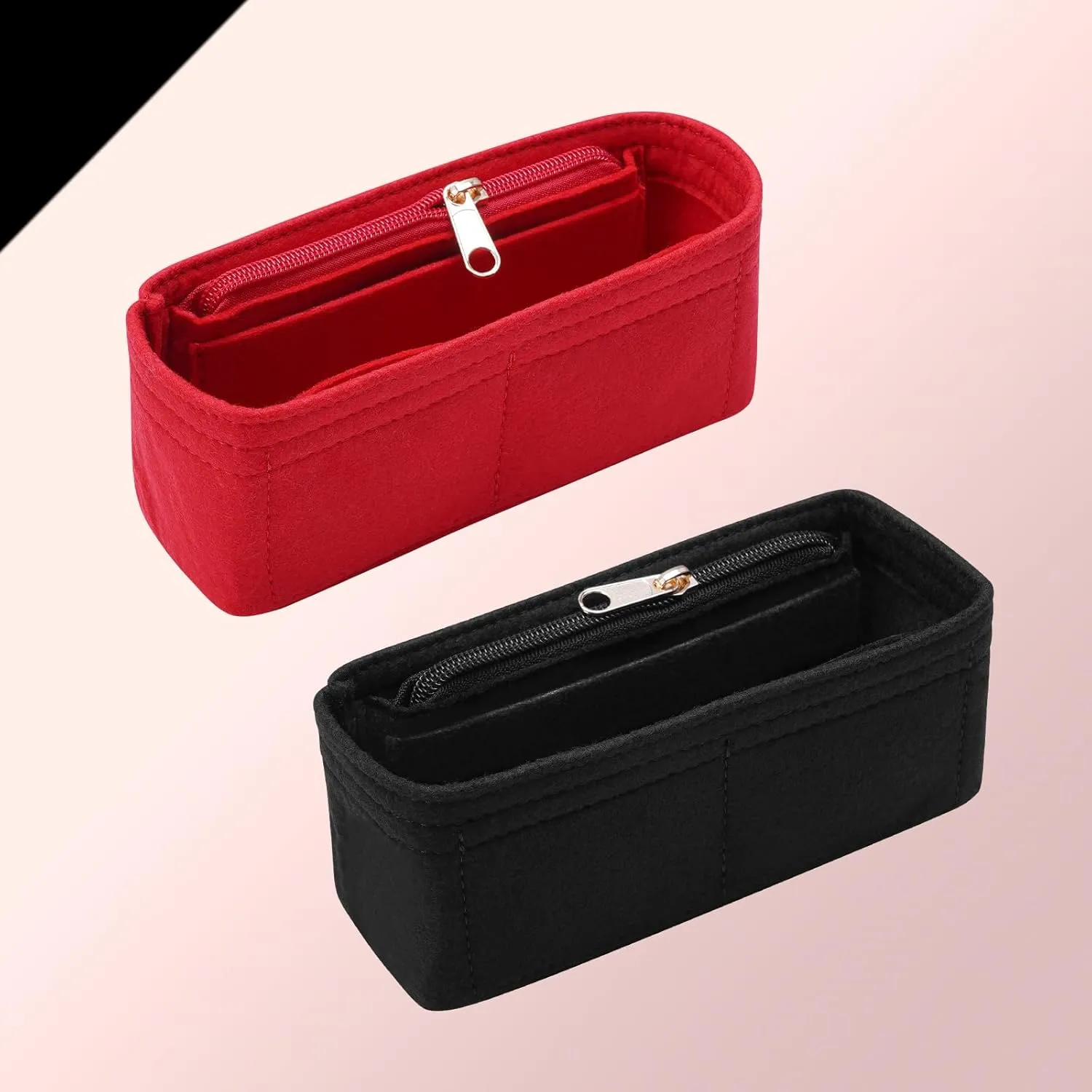 Purse Organizer Insert for Chanel Classic Flap S Bag Organizer Insert Handbag (Red, Small)