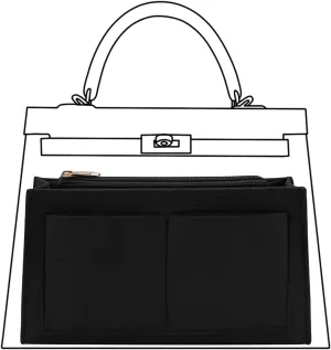 Purse Organizer Insert for Handbags,Bag in Bag Organizer for Tote for H Kelly 25 28 32 Organizer Insert (Kelly 28,Black)