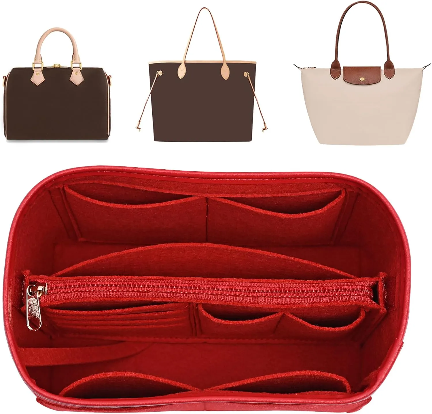 Purse Organizer Insert for Longchamp Le Pliage,City,Nevefull and Speedy Tote Bag and More