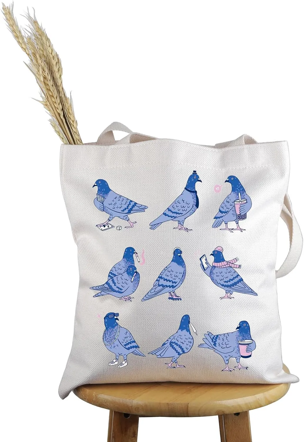 PWHAOO Pigeon Lover Gift Pigeons of New York Tote Bag Pigeon Owner Handbag Pigeon Merch