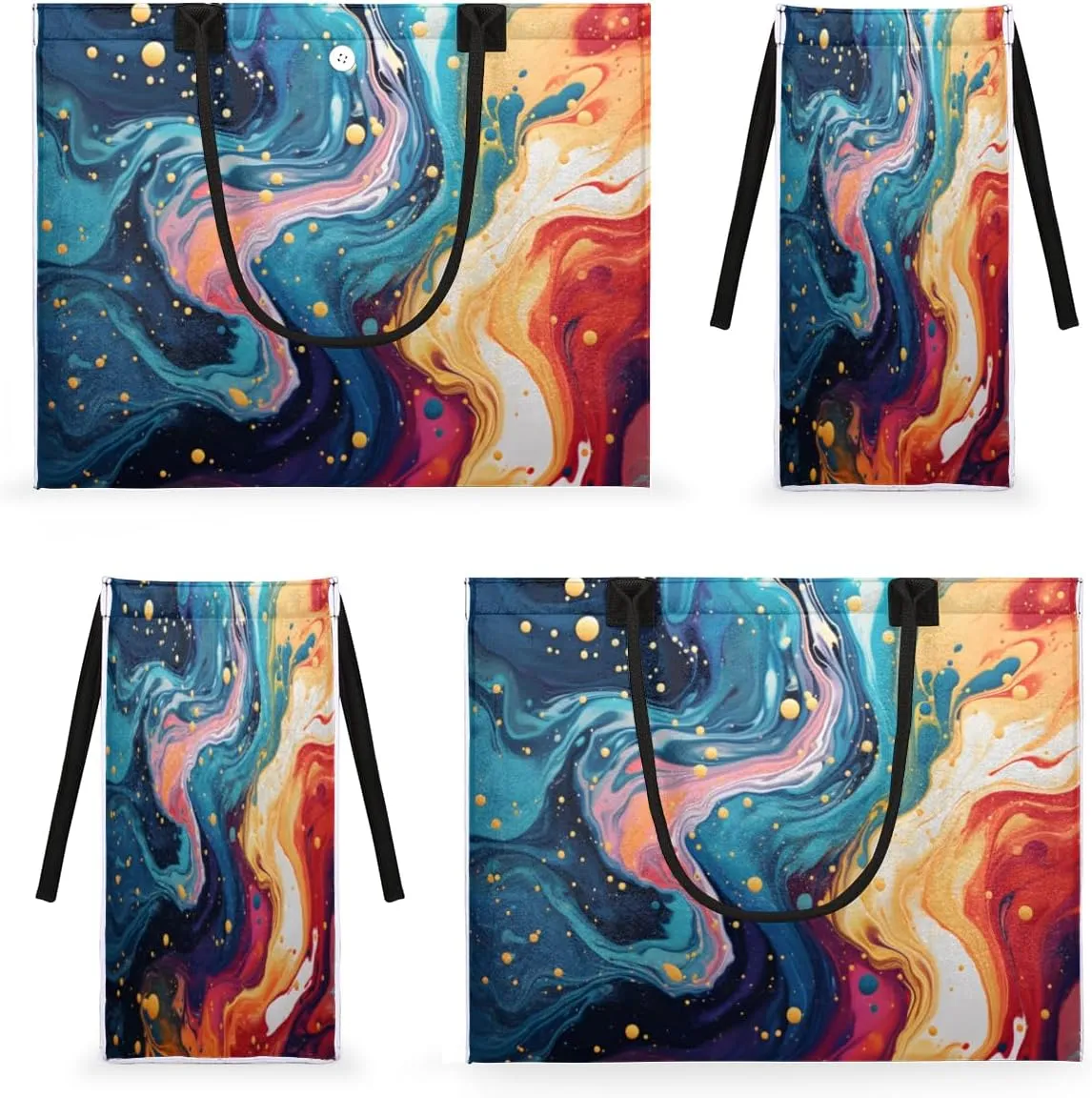 QsirBC Abstracted Art Design Tote Bag for Women Shoulder Bags with Pockets Handbags Purses Large Totes