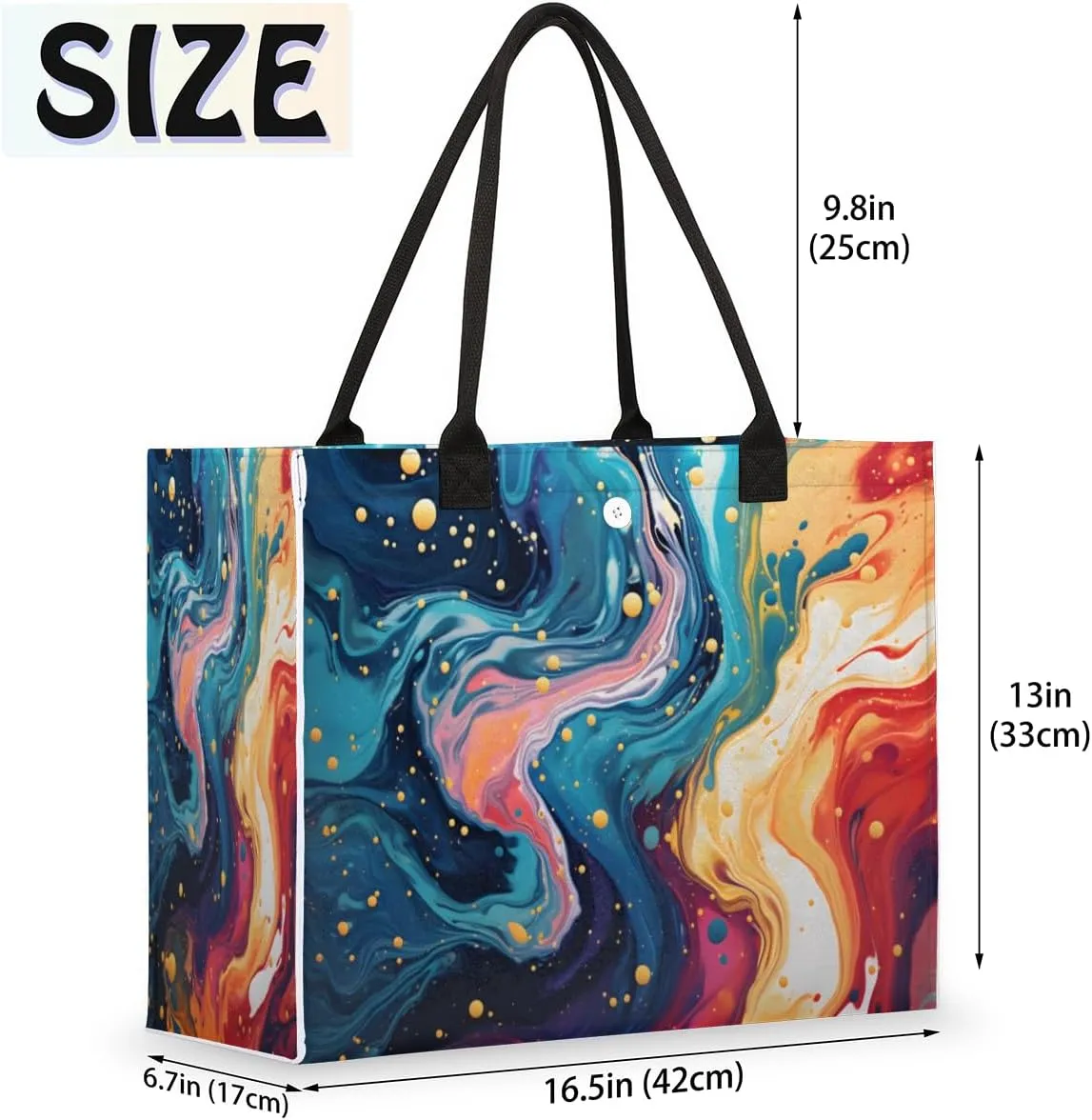 QsirBC Abstracted Art Design Tote Bag for Women Shoulder Bags with Pockets Handbags Purses Large Totes
