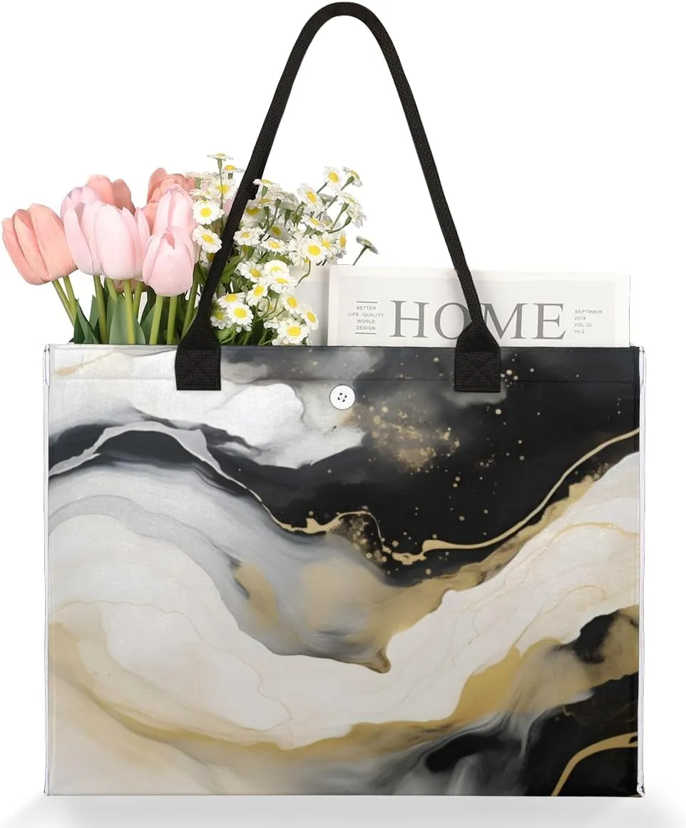 QsirBC Marbles Classic Theme Tote Bag for Women Shoulder Bags with Pockets Handbags Purses Large Totes