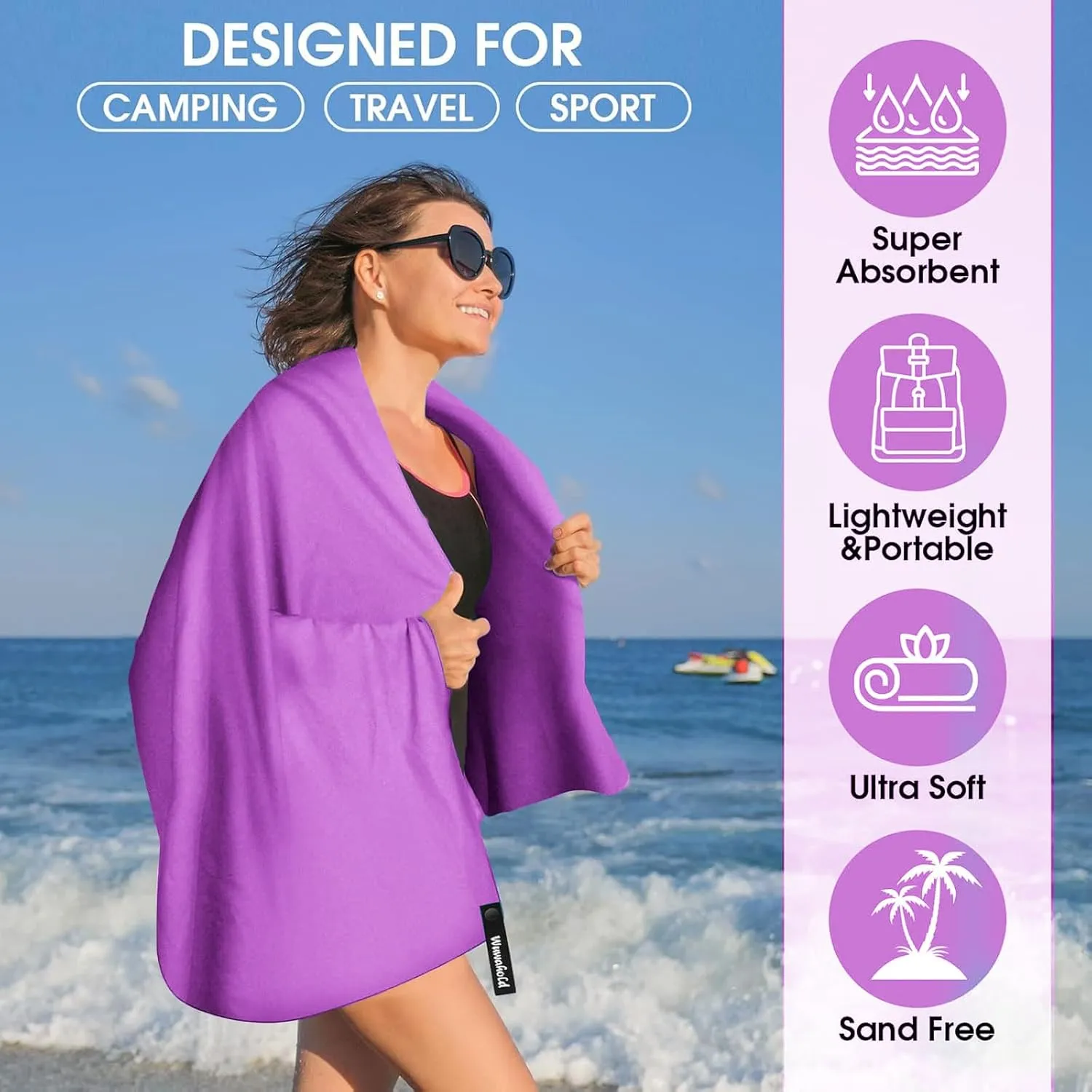 Quick Dry Towels - 30x60 inches with 3 Pack, Soaking Up Sweat Microfiber Lightweight Sport Towels, Camping Travel Towel for Camping, Beach, Gym, Yoga
