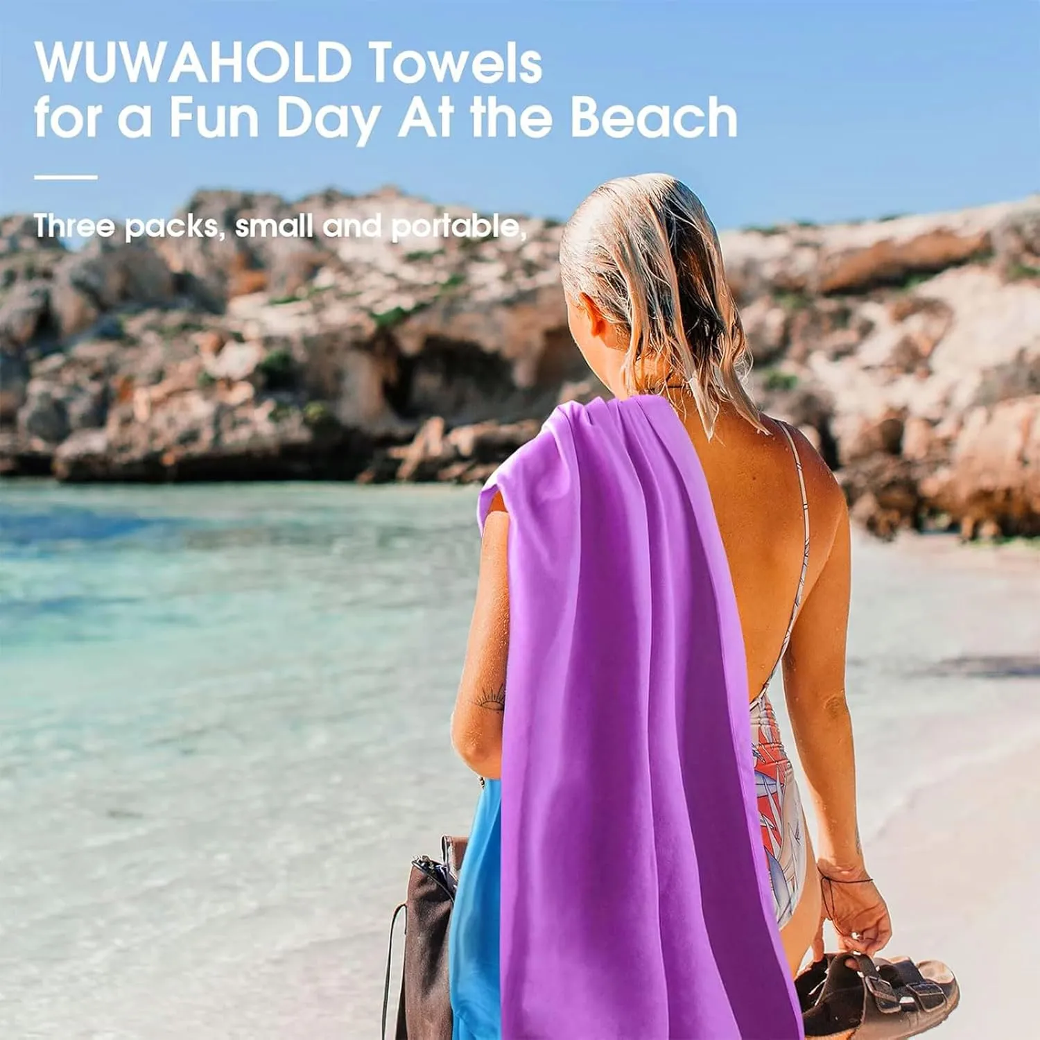 Quick Dry Towels - 30x60 inches with 3 Pack, Soaking Up Sweat Microfiber Lightweight Sport Towels, Camping Travel Towel for Camping, Beach, Gym, Yoga