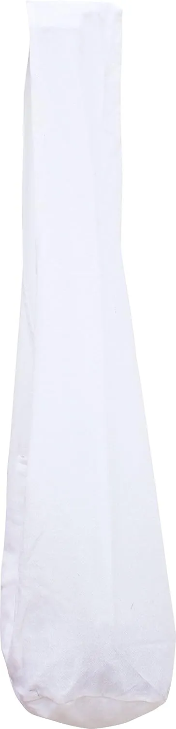 RaanPahMuang Brand Plain Thai Cotton Monks Shoulder Sling Bag with Inner Pocket, X-Large, White