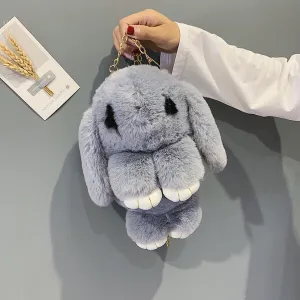 Rabbit Pattern Bunny Imitation Rex Plush Crossbody Bags
