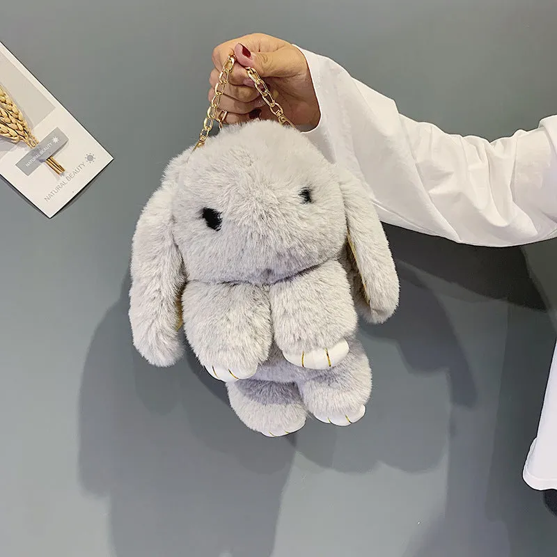 Rabbit Pattern Bunny Imitation Rex Plush Crossbody Bags