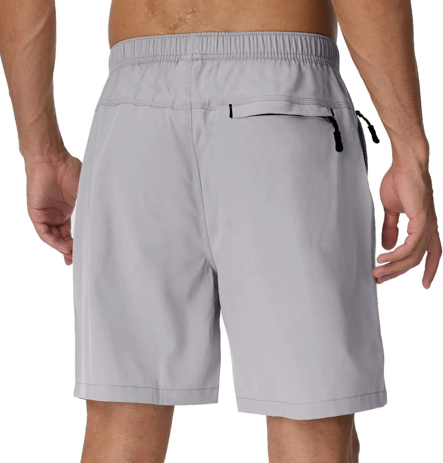 Rapoo Men's Athletic Shorts 7 Inch Inseam Water Resistant Lightweight Quick Dry Workout Shorts with Zipper Pockets