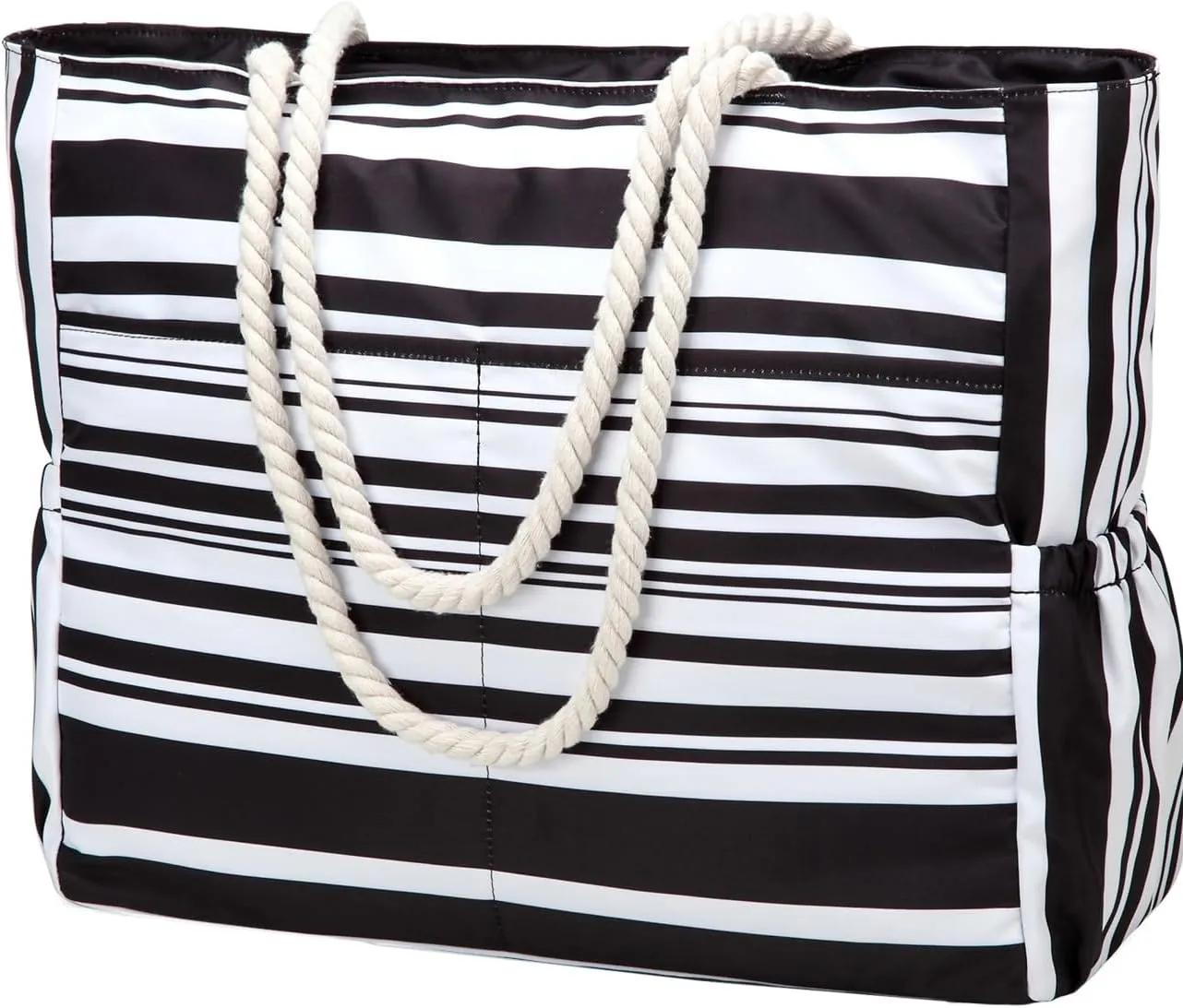 RAVUO Beach Bags, Extra Large Women Tote with Zip Summer Holiday Handbags with Multiple Pockets for Family
