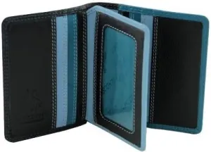 RB 64 Multi Colored Soft Leather Ladies Card/Business Card Holder/Wallet, Blue, One Size
