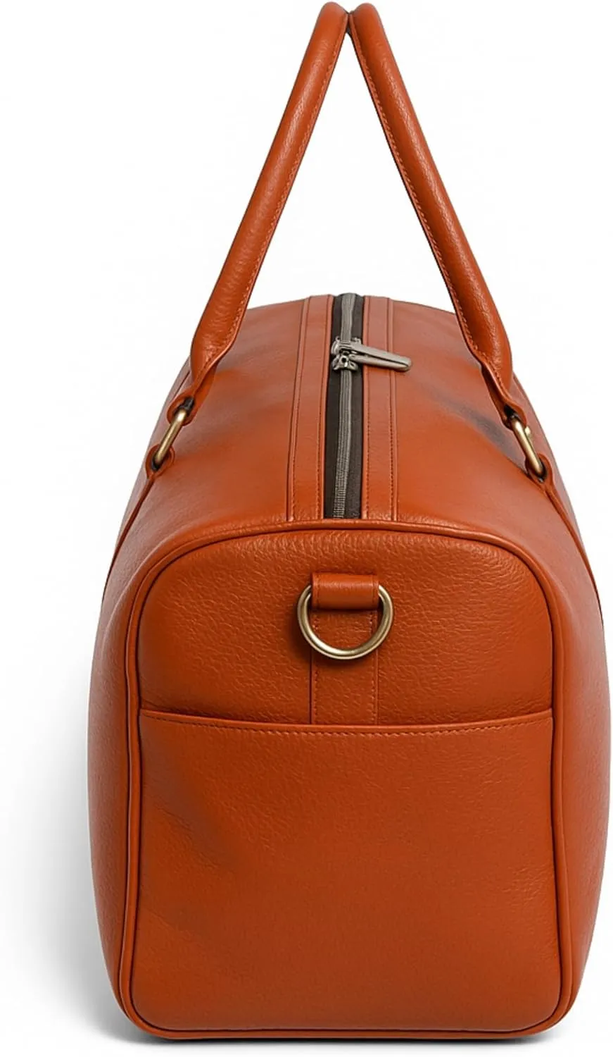 Real Cowhide Leather Travel Duffel Bag – Waterproof Weekender Overnight Bag, Vintage Handcrafted Travel Carry-On Luggage (Tan)