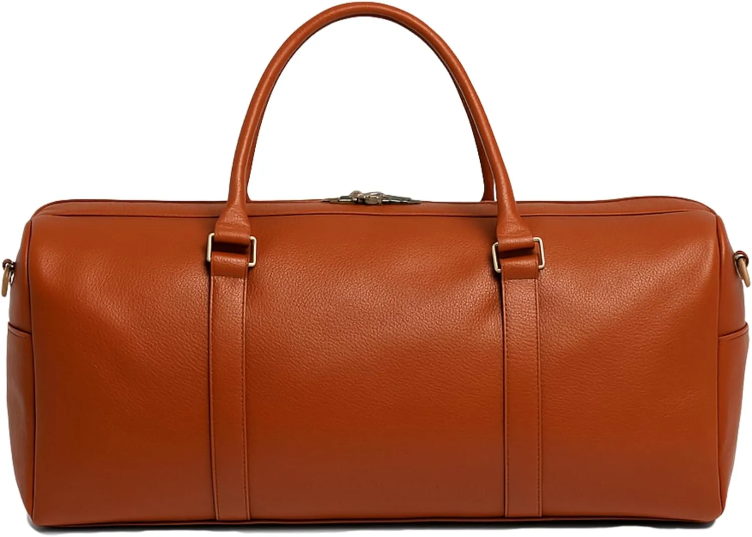 Real Cowhide Leather Travel Duffel Bag – Waterproof Weekender Overnight Bag, Vintage Handcrafted Travel Carry-On Luggage (Tan)