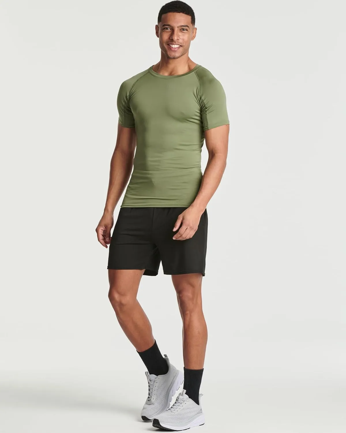 Real Essentials 4 Pack: Men's Short Sleeve Compression T-Shirt Base Layer Undershirt Athletic Top (Available in Big & Tall)