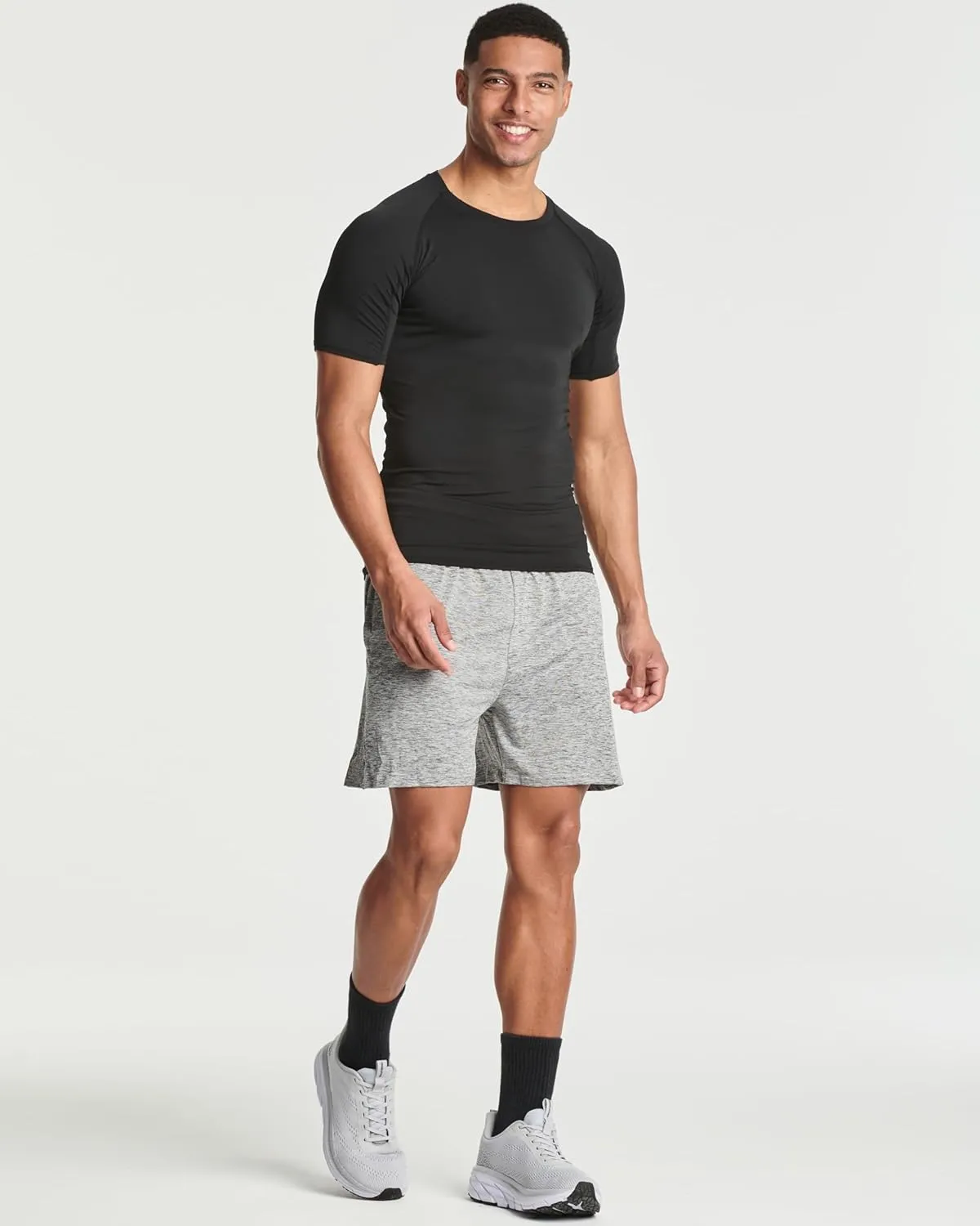 Real Essentials 4 Pack: Men's Short Sleeve Compression T-Shirt Base Layer Undershirt Athletic Top (Available in Big & Tall)