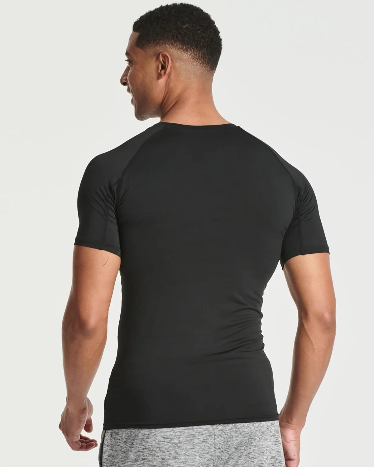 Real Essentials 4 Pack: Men's Short Sleeve Compression T-Shirt Base Layer Undershirt Athletic Top (Available in Big & Tall)