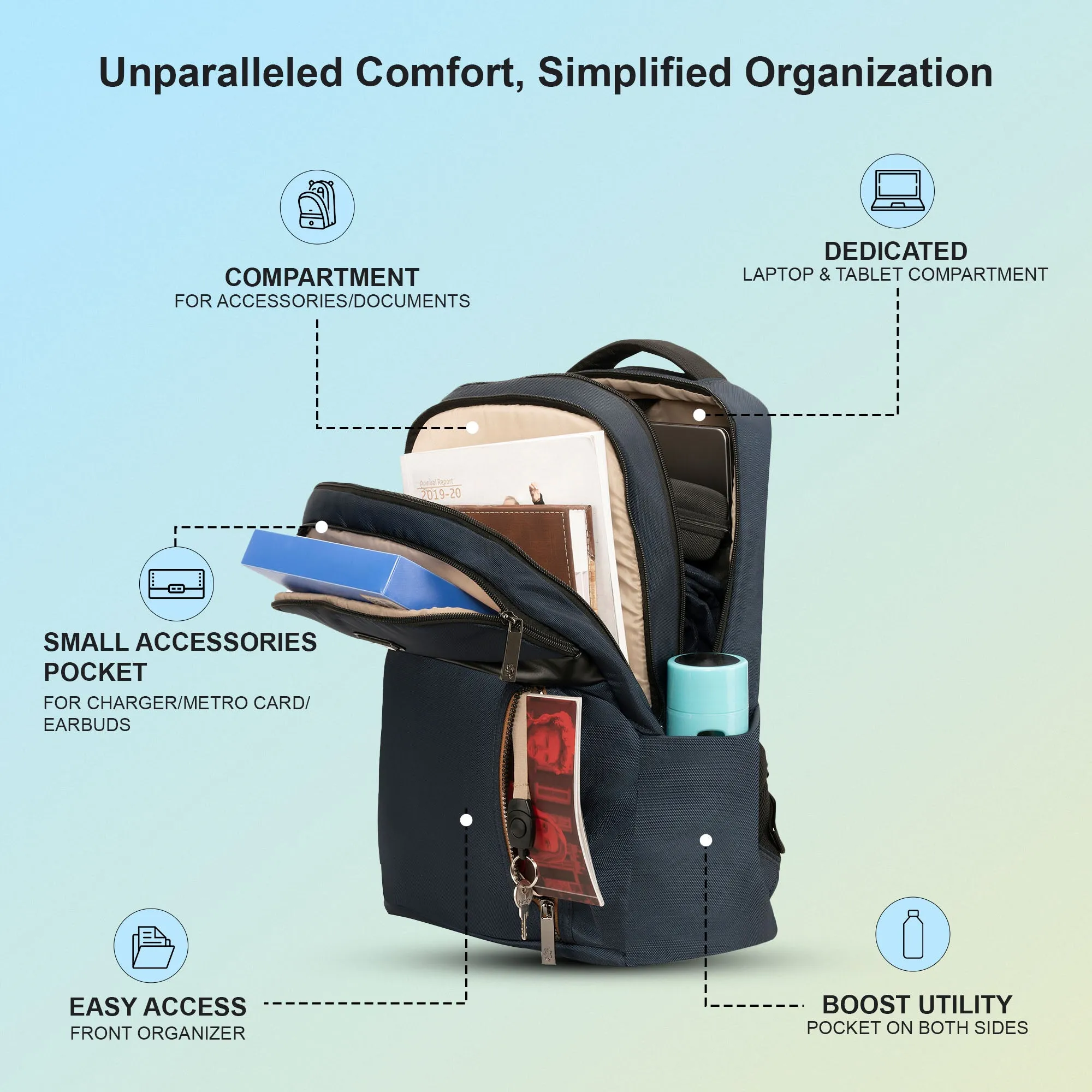Red Tape 16 Inch Laptop Backpack for Men & Women | Premium Quality, Detailed Organiser, Large Compartments, Ideal Bag for Office & Business Travel