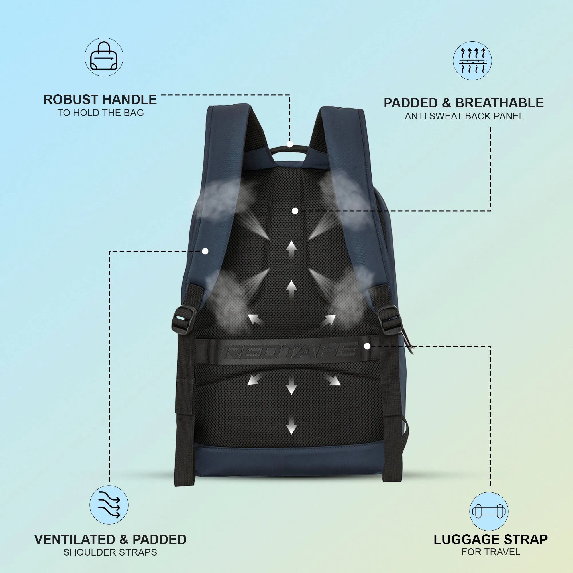 Red Tape 16 Inch Laptop Backpack for Men & Women | Premium Quality, Detailed Organiser, Large Compartments, Ideal Bag for Office & Business Travel