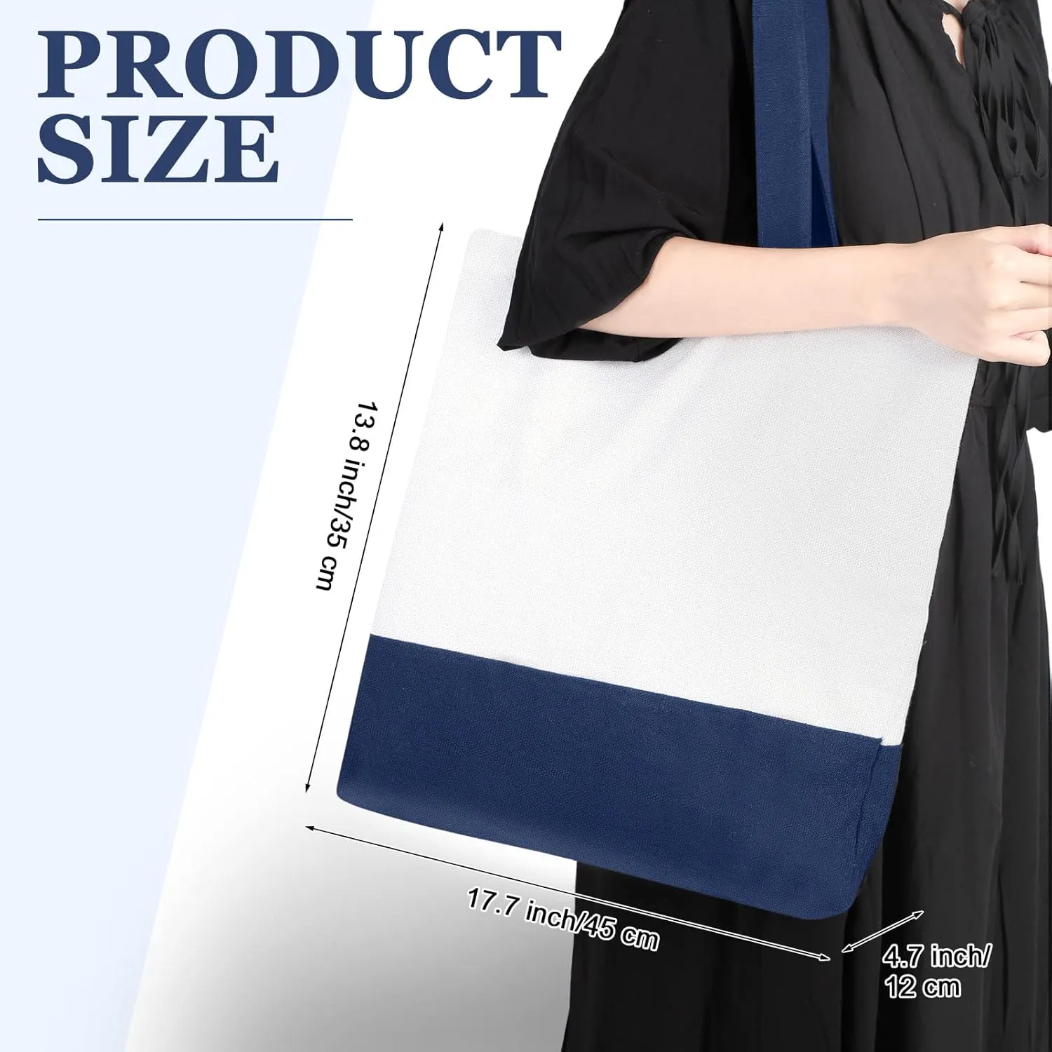 Reginary 16 Pack Canvas Tote Bags Set - Large Cotton Tote with Handle for Women's Kitchen & Grocery Use - DIY Gift