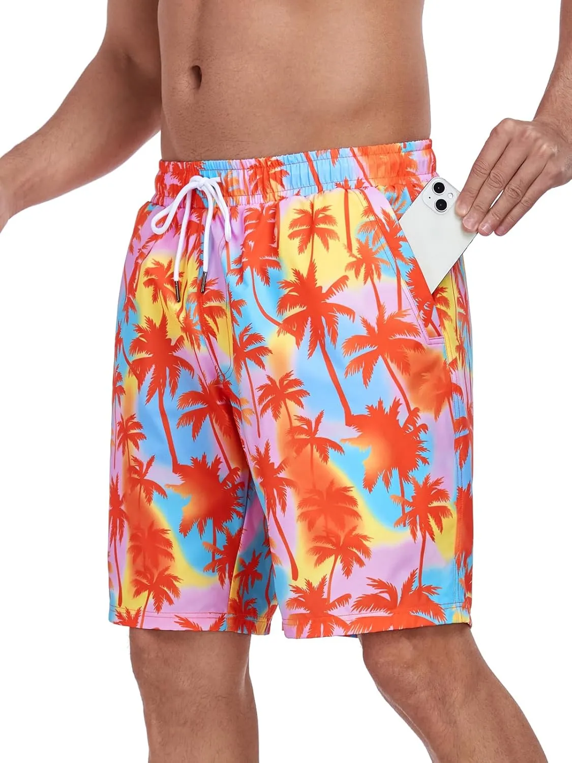 RELLECIGA Men's Board Shorts Quick Dry 9 Inch Swim Trunk with Mesh Lining