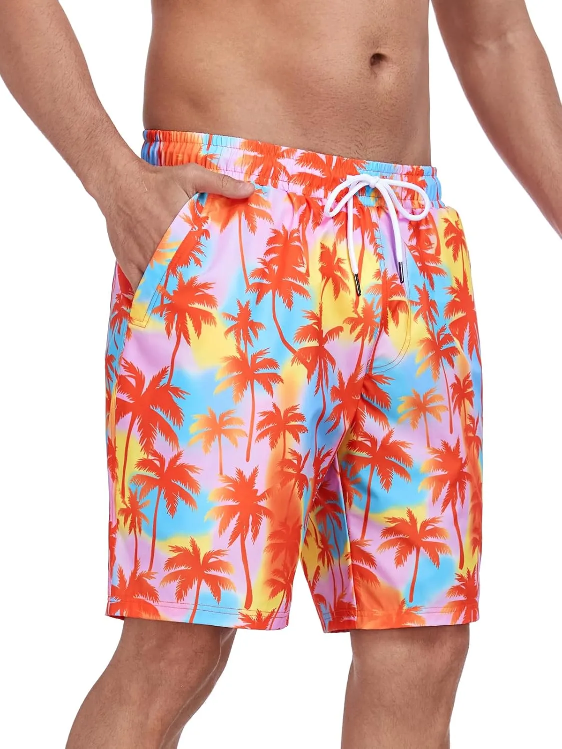 RELLECIGA Men's Board Shorts Quick Dry 9 Inch Swim Trunk with Mesh Lining