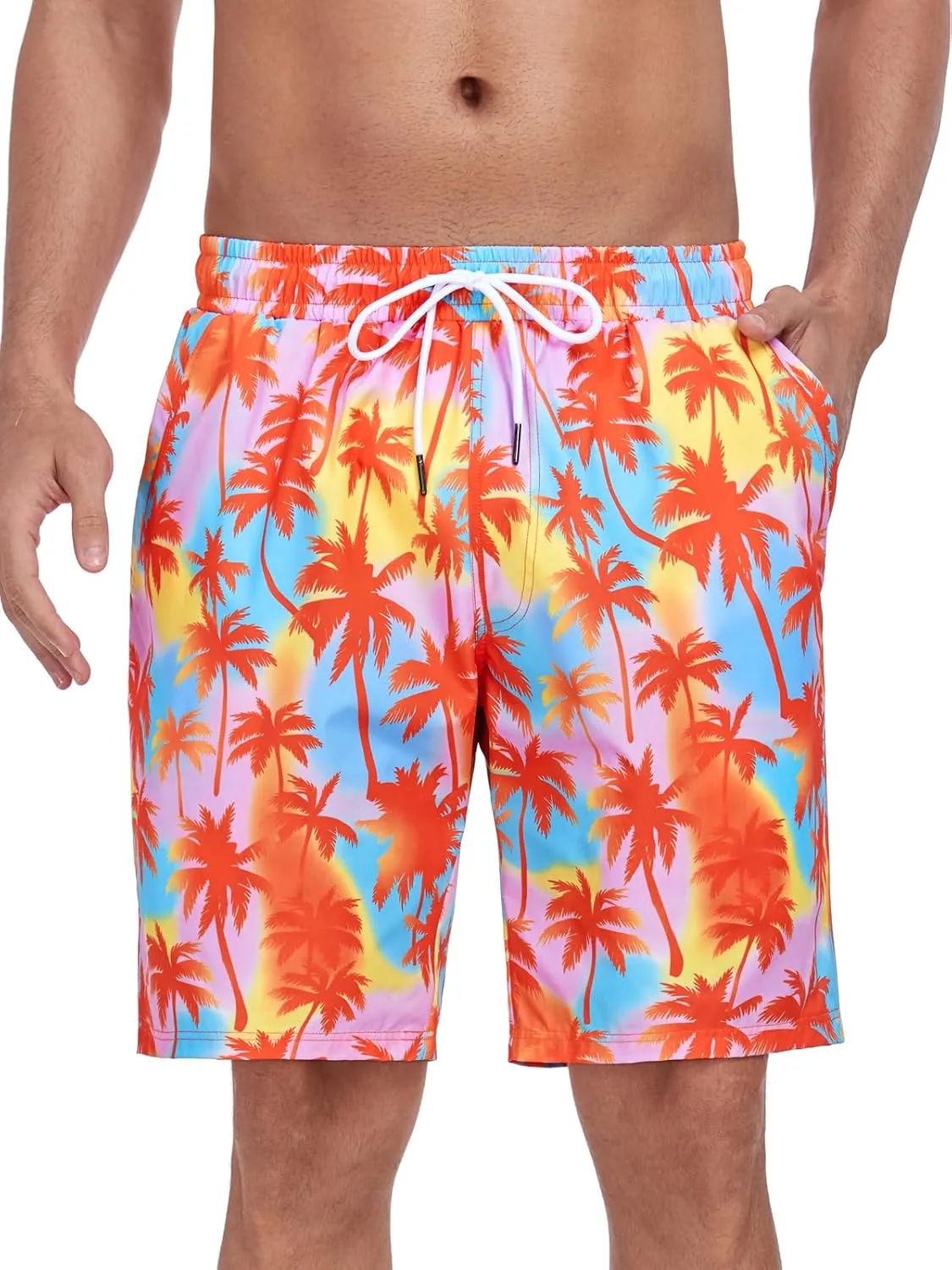 RELLECIGA Men's Board Shorts Quick Dry 9 Inch Swim Trunk with Mesh Lining