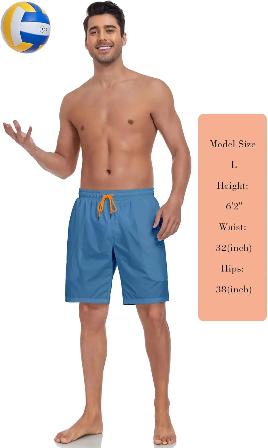 RELLECIGA Men's Board Shorts Quick Dry 9 Inch Swim Trunk with Mesh Lining