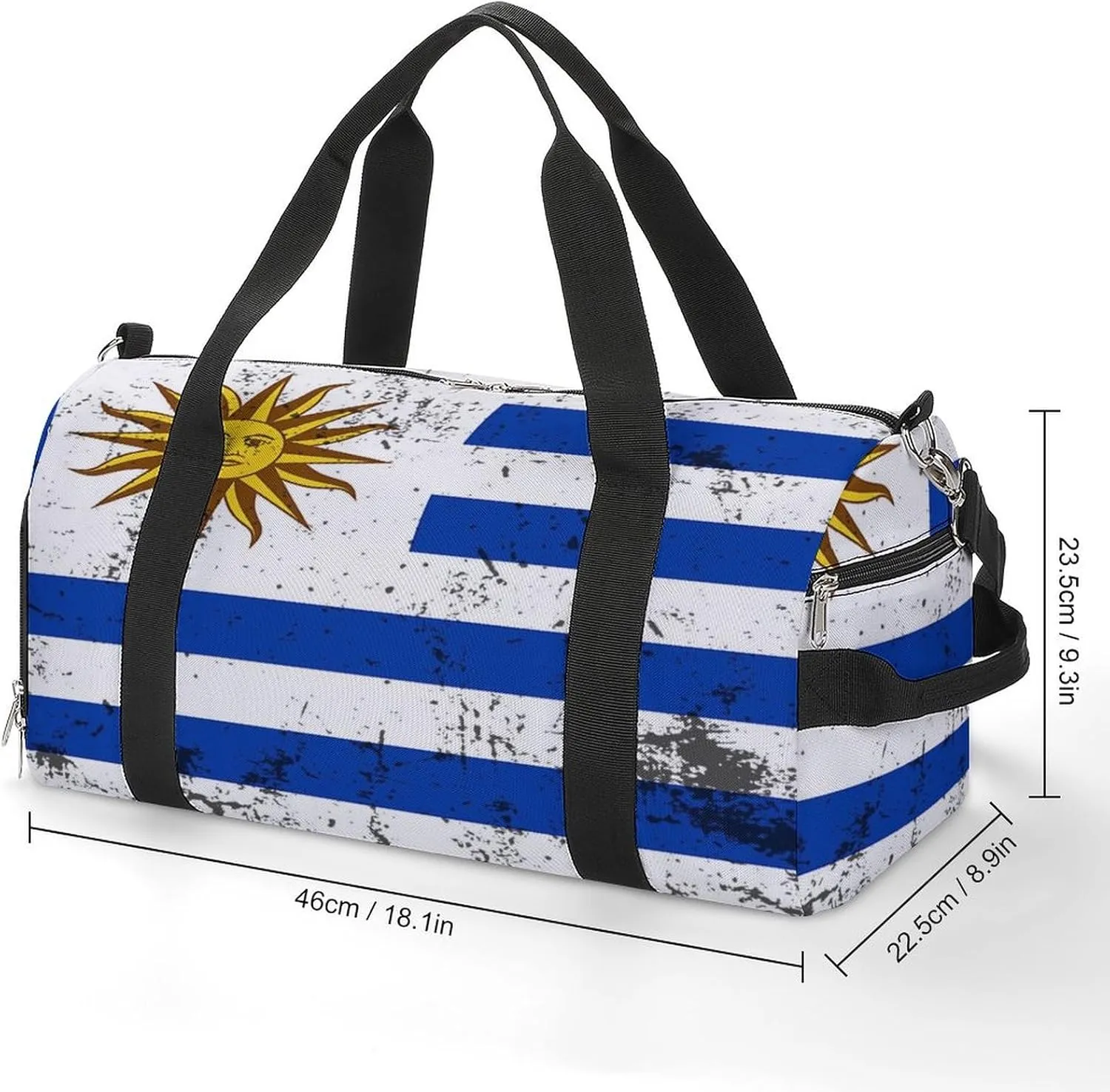 Retro Uruguay Flag Gym Bag-Workout Organizer with Water Resistant Compartments for Gym Lovers