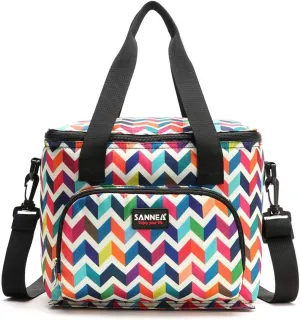 Reusable Insulated Thermal Lunch Bag Cute Lunch Box for Adult Women Work Office Outdoor Travel Picnic Beach BBQ party (Wave)