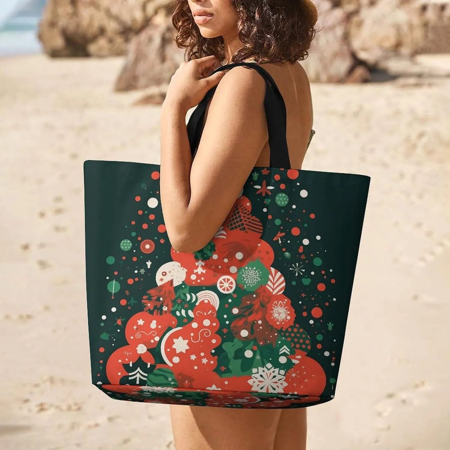 Reusable Shopping Bags Handmade Metal Clock Grocery Bag Foldable Washable Tote Bag
