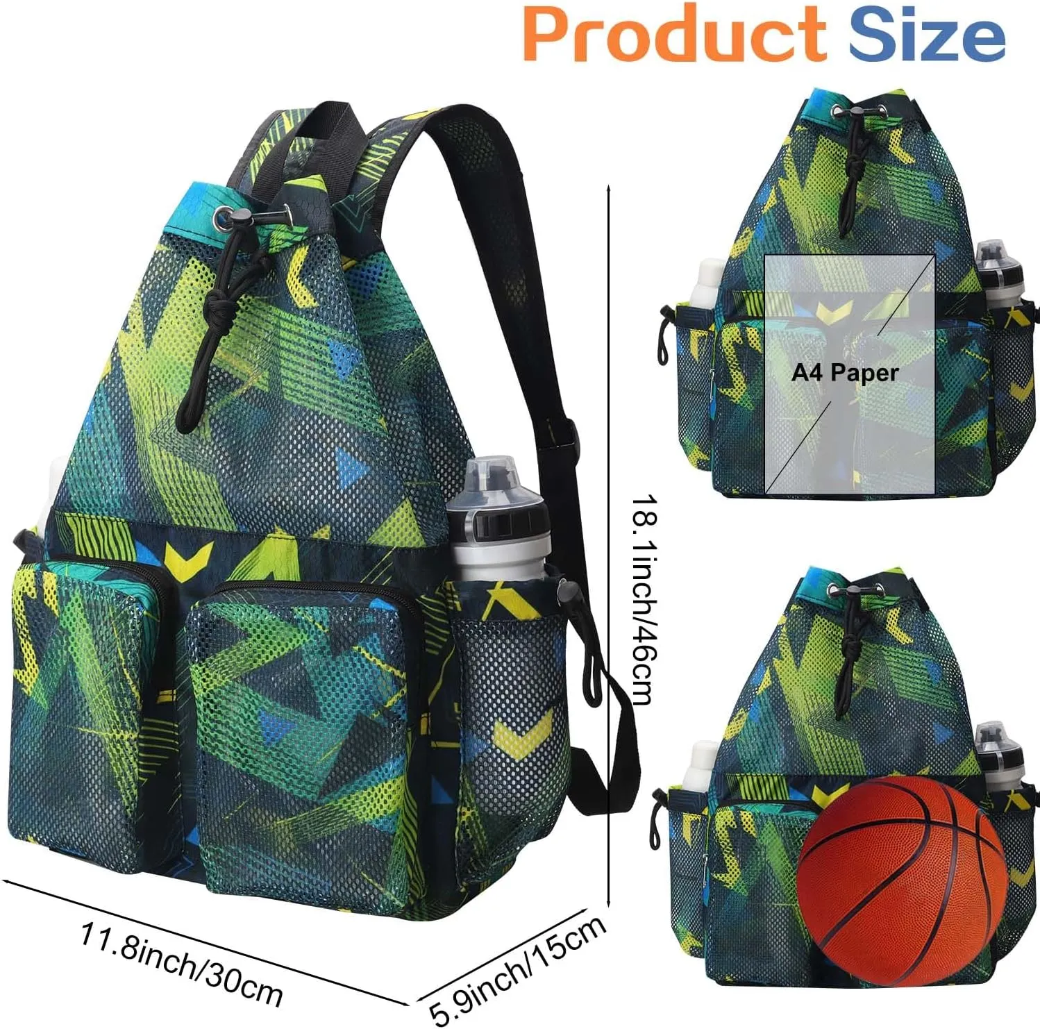RHCPFOVR Mesh Swim Bags for Swimmers - Drawstring Backpack for Women Men Girls Swim Team Gear Swimming Beach Gym Bag Sports Pool