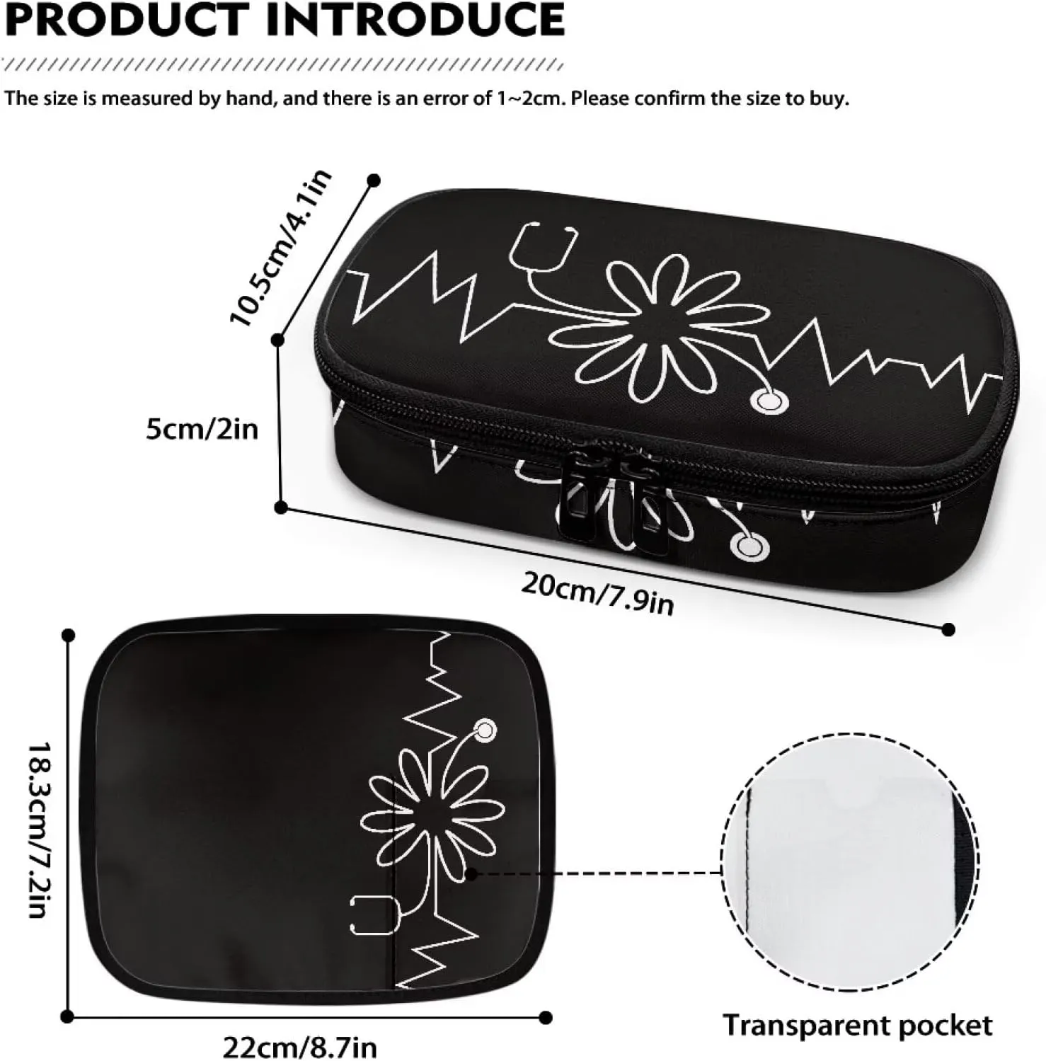 Rnyleeg Black Insulin Travel Case for Nurse Doctor Large Diabetic Travel Bag for Insulin Pens Ensure Diabetes Care Insulin Bag for Daily Life Trip