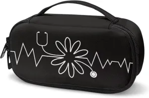 Rnyleeg Black Insulin Travel Case for Nurse Doctor Large Diabetic Travel Bag for Insulin Pens Ensure Diabetes Care Insulin Bag for Daily Life Trip