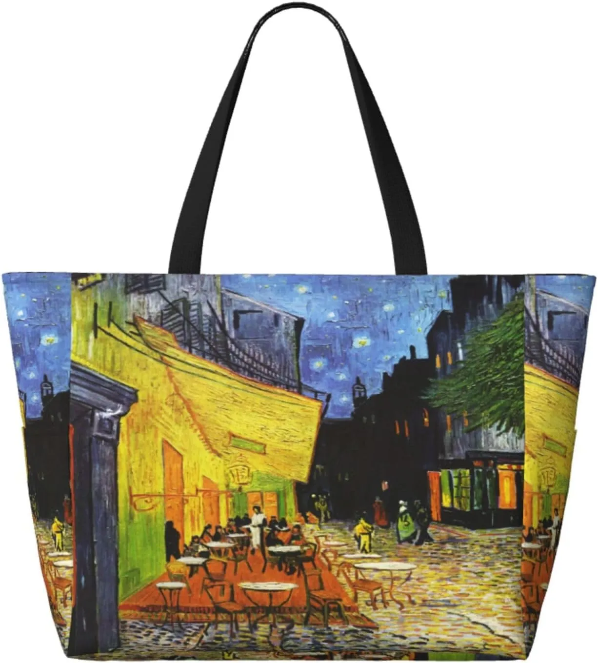 Rock and Roll Skull Skeleton Large Beach Tote Bag with Zipper, Hippie Pool Gym Bags for Women Weekender Travel