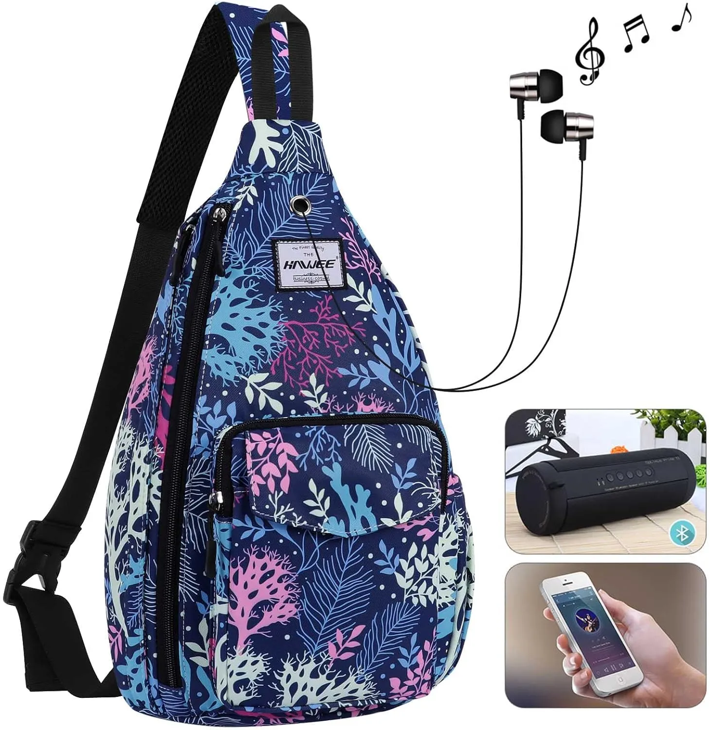 Rope Sling Bag for Women Men Casual Cross Body Daypack Backpack Adjustable Strap Water Repellent for Travel/Sport